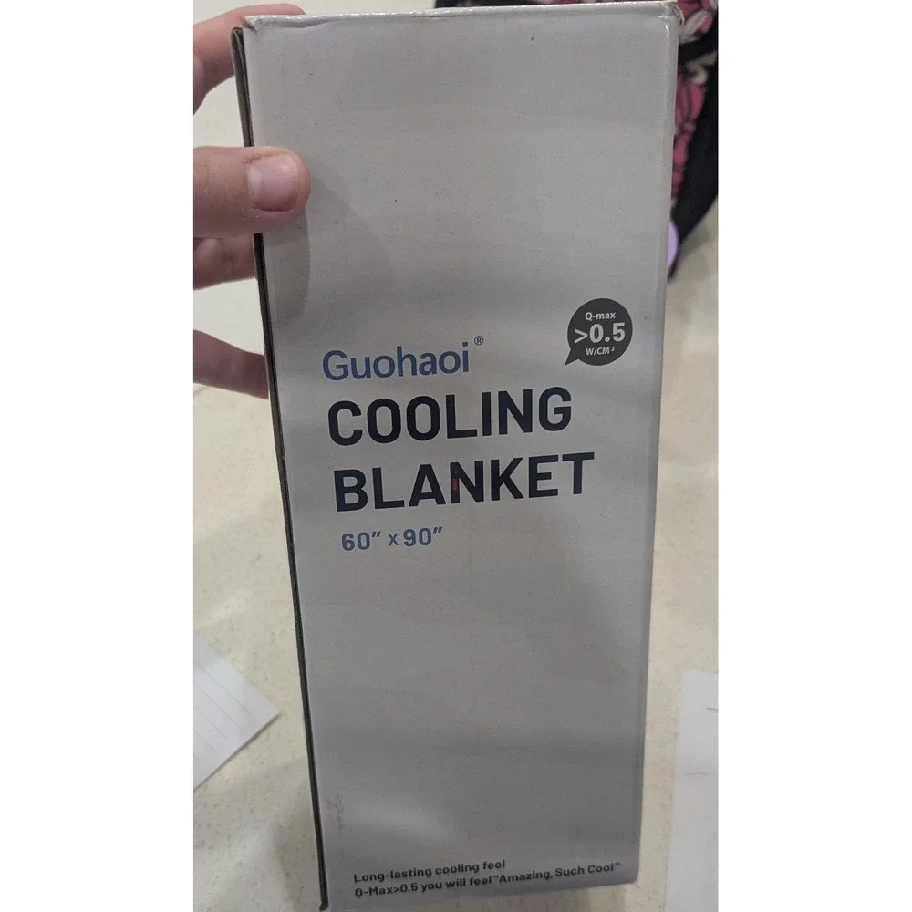 Guohaoi Cooling Blanket 60x90 Grey Q-Max 0.5 Breathable Lightweight Camping